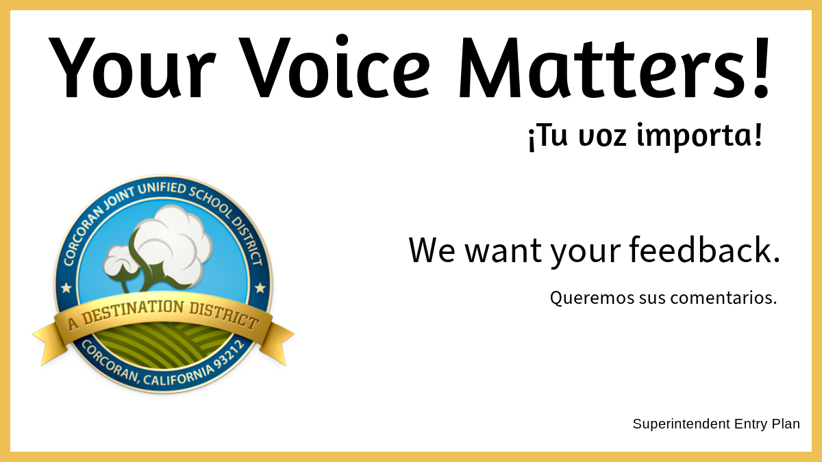 Your Voice Matters Superintendent Entry Plan